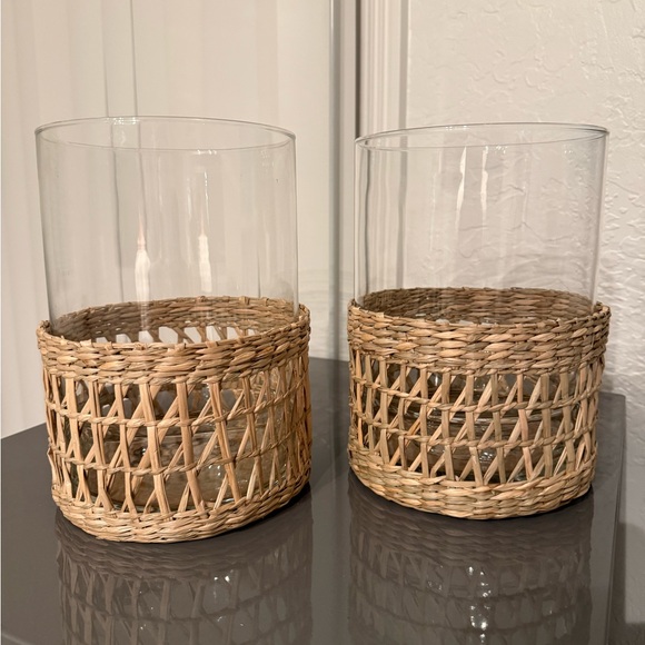 Rustic Woven Glass Vases - Picture 1 of 3